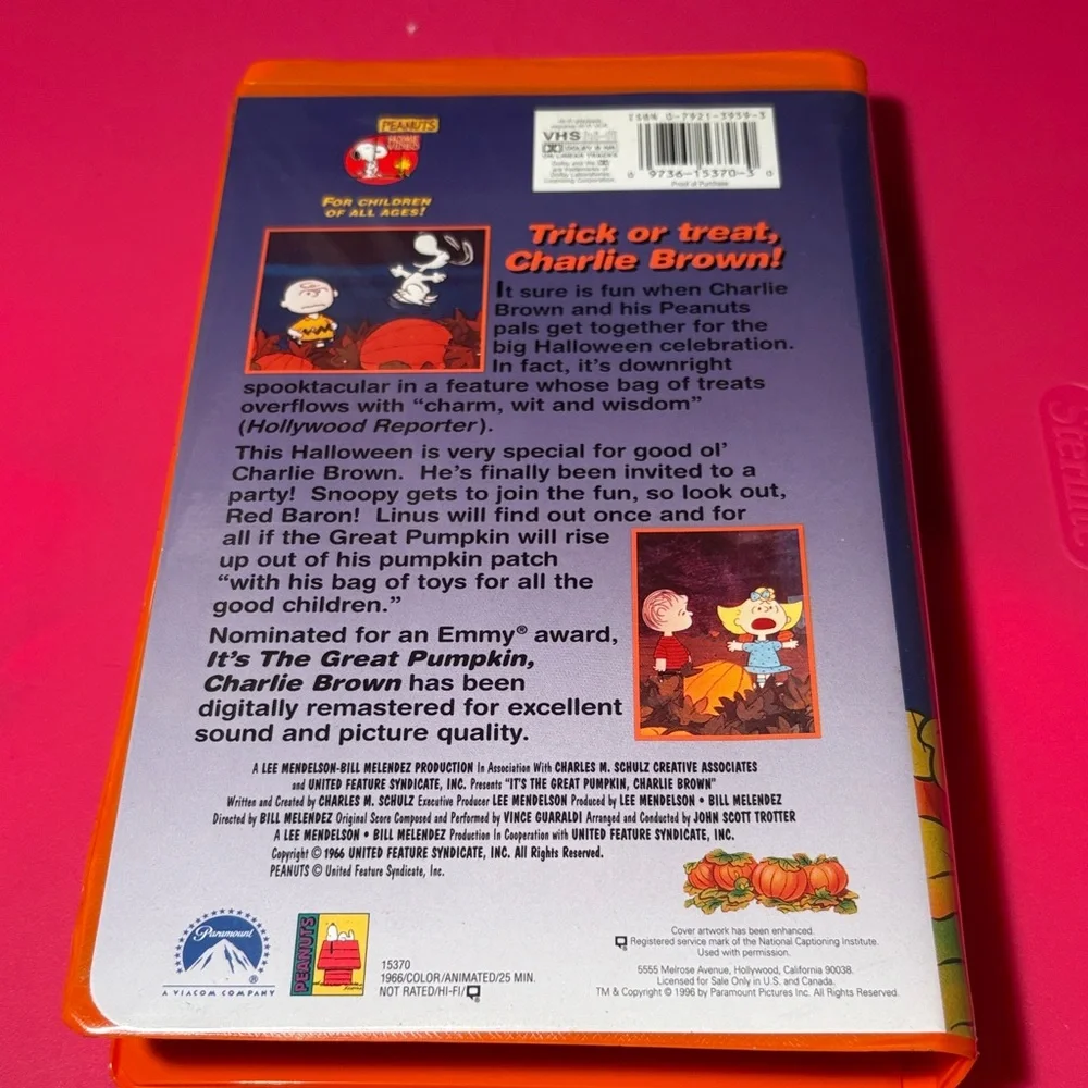 Peanuts Classic VHS - It's The Great Pumpkin, Charlie Brown